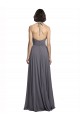 Slate Grey A-Line Halter Neck Long Bridesmaid Dress Bolton