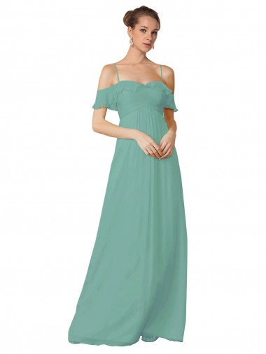 Seaside A-Line Spaghetti Straps Long Bridesmaid Dress Bolton