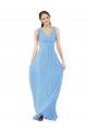 Periwinkle A-Line V-Neck Long Bridesmaid Dress Bolton