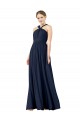 Dark Navy Princess V-Neck Long Bridesmaid Gowns Bolton