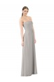 Oyster Silver A-Line Strapless Long Bridesmaid Dress Bolton