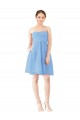 Open Back Periwinkle A-Line Strapless Knee Length Bridesmaid Dress Bolton