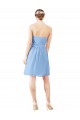 Open Back Periwinkle A-Line Strapless Knee Length Bridesmaid Dress Bolton