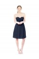 Open Back Dark Navy A-Line Sweetheart Knee Length Bridesmaid Dress Bolton