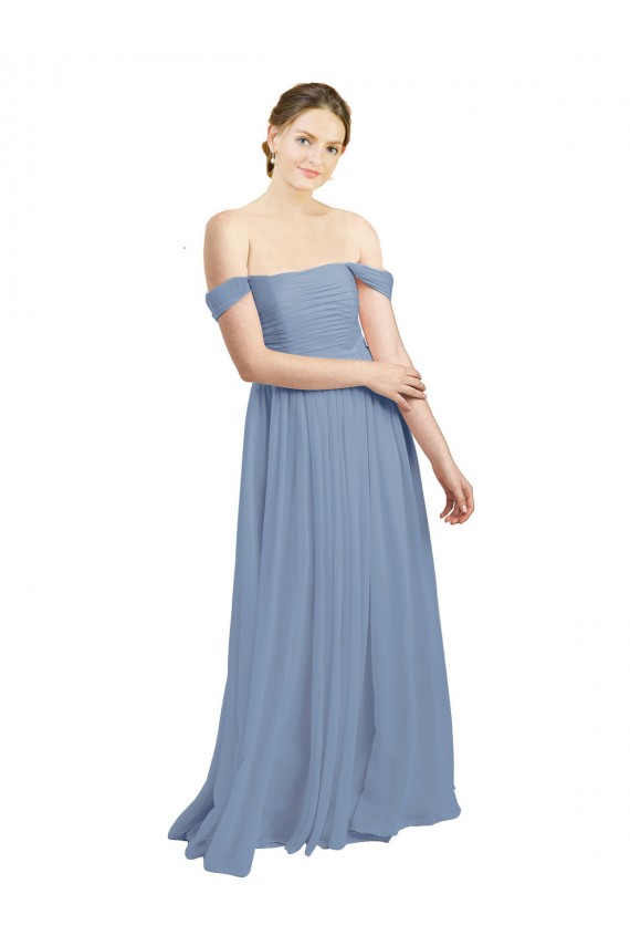 Open Back Dusty Blue A-Line Sweetheart Long Formal Dress / Bridesmaid Dress Bolton