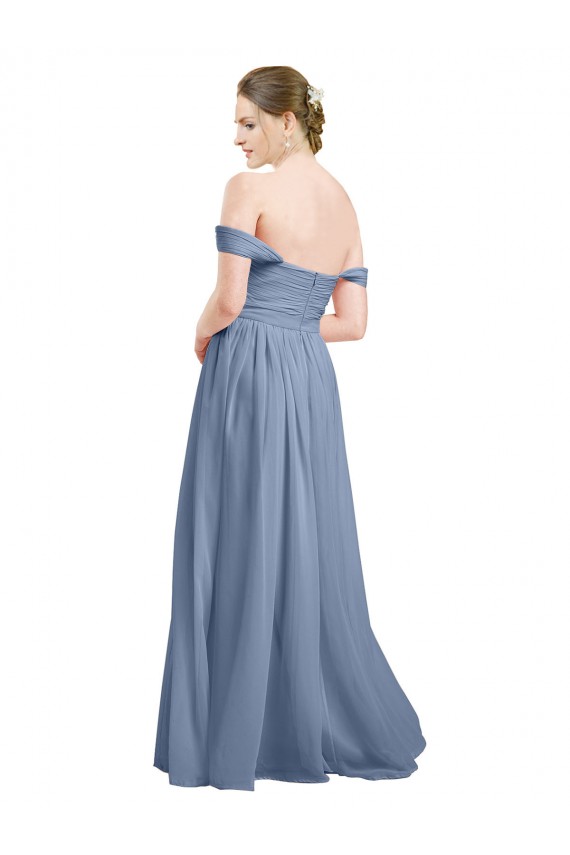 Open Back Dusty Blue A-Line Sweetheart Long Formal Dress / Bridesmaid Dress Bolton