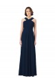 V-Back Dark Navy A-Line Sweetheart Long Floor Length Bridesmaid Dress Bolton