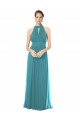 Keyhole Back Hunter A-Line Halter Neck Long Bridesmaid Dress Bolton