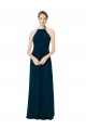 Midnight Green A-Line Halter Neck Long Bridesmaid Dress Bolton