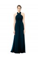 Twist Back Midnight Green A-Line Halter Neck Long Formal Dress / Bridesmaid Dress Bolton