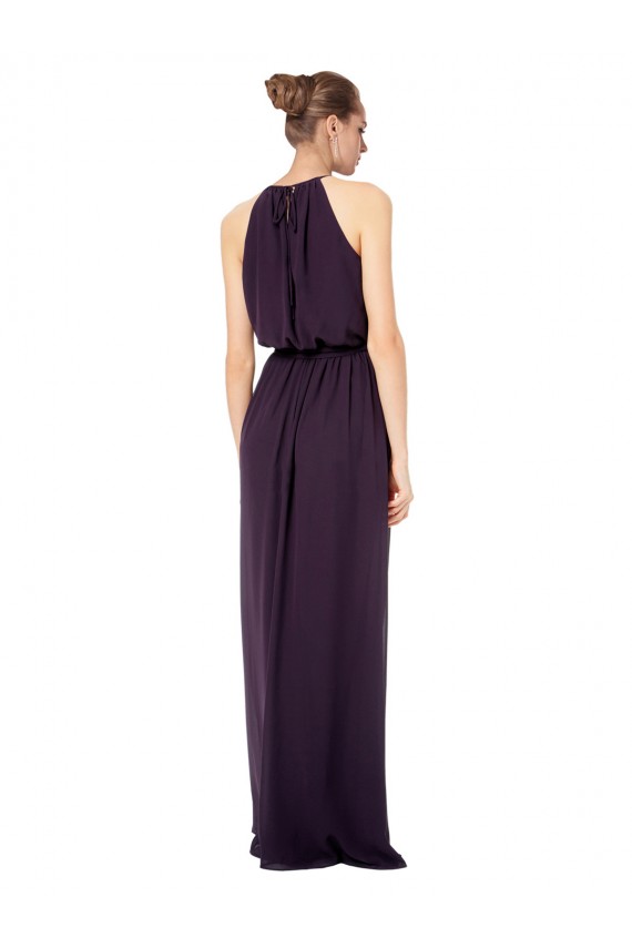 Pink A-Line Halter Neck Long Bridesmaid Dress Bolton