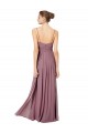 Open Back Pink A-Line V-Neck Long Bridesmaid Gowns Bolton