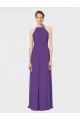 Open Back Plum Purple A-Line Halter Neck Long Bridesmaid Dress Bolton