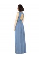 Keyhole Back Dusty Blue A-Line Bateau Neck Long Bridesmaid Dress Bolton