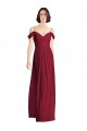 Burgundy A-Line V-Neck Long Bridesmaid Dresses Bolton