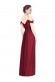 Burgundy A-Line V-Neck Long Bridesmaid Dresses Bolton