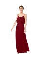 V-Back Burgundy Sheath Scoop Neck Long Bridesmaid Dress Bolton