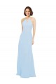 Light Sky Blue A-Line Halter Neck Long Wedding Party Dress Bolton