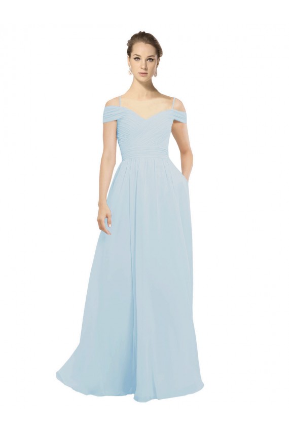 Sea Glass A-Line Off the Shoulder Long Evening Dress / Bridesmaid Dress Bolton