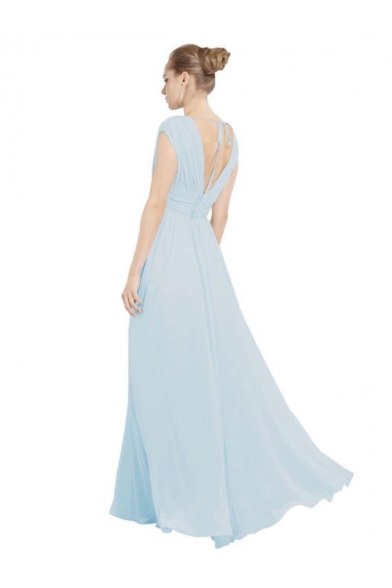 Sea Glass A-Line V-Neck Long Bridesmaid Dress Bolton