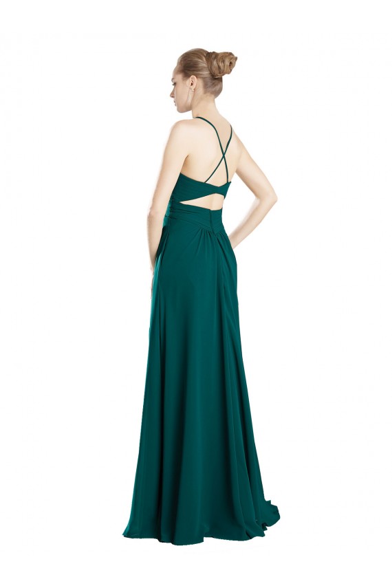 Keyhole Back Hunter A-Line V-Neck Long Bridesmaid Dress / Evening Dress Bolton