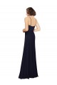 Dark Navy Sheath Scoop Neck Long Bridal Party Dress Bolton