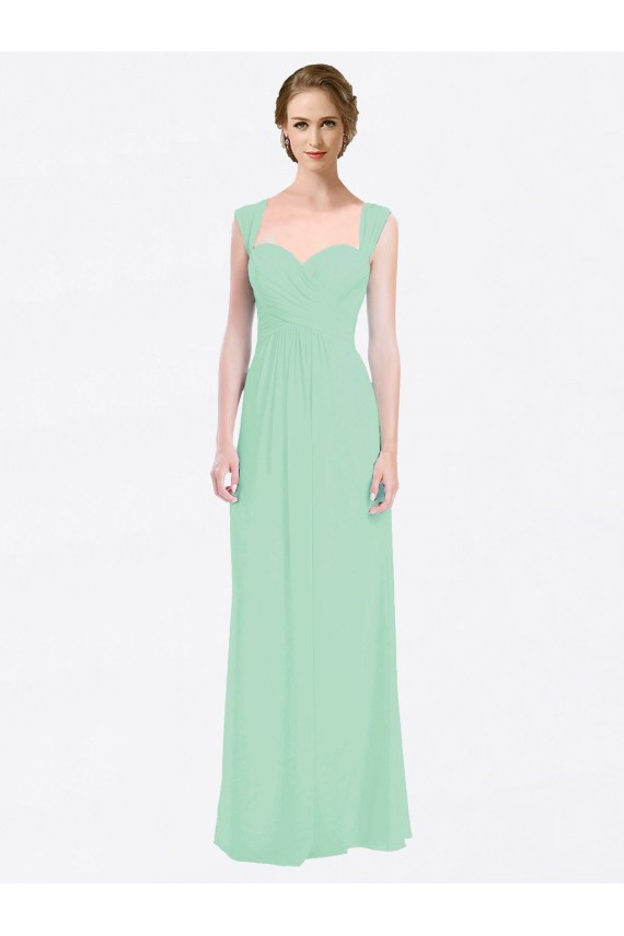 V-Back Mint Green A-Line Sweetheart Long Bridesmaid Dress Bolton
