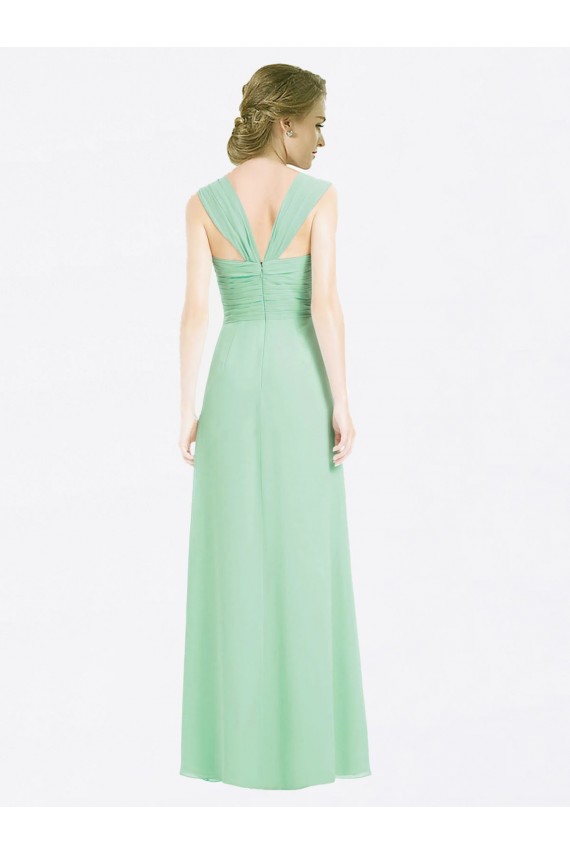 V-Back Mint Green A-Line Sweetheart Long Bridesmaid Dress Bolton