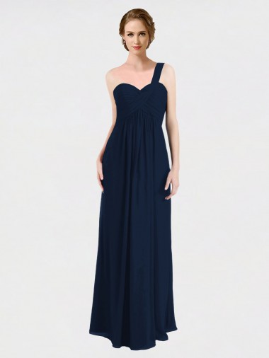 Low Back Dark Navy A-Line Sweetheart Long Bridesmaid Dress / Formal Dress Bolton