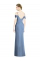 Open Back Dusty Blue A-Line Jewel Long Formal Evening Gown / Bridesmaid Dress Bolton