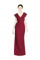 V-Back Burgundy Trumpet V-Neck Long Bridesmaid Dress Bolton