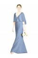 Dusty Blue Trumpet V-Neck Long Bridesmaid Dress Bolton