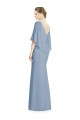 Dusty Blue Trumpet V-Neck Long Bridesmaid Dress Bolton