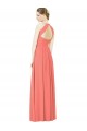 Keyhole Back Coral A-Line Halter Neck Long Bridesmaid Dress Bolton