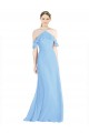 Low Back Periwinkle A-Line Halter Neck Long Formal Dress / Bridesmaid Dress Bolton