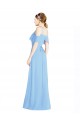 Low Back Periwinkle A-Line Halter Neck Long Formal Dress / Bridesmaid Dress Bolton