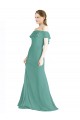 Icelandic Silver A-Line Off the Shoulder Long Bridal Party Dress Bolton