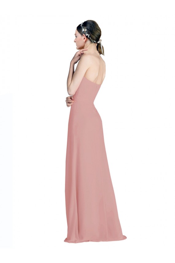 Low Back Dusty Pink A-Line Sweetheart Long Bridesmaid Dress / Formal Dress Bolton