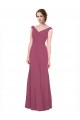 Mauve Taupe A-Line V-Neck Long Bridesmaid Dress Bolton