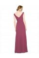 Mauve Taupe A-Line V-Neck Long Bridesmaid Dress Bolton