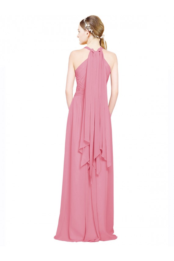 Skin Pink A-Line V-Neck Long Bridesmaid Dress / Evening Dress Bolton