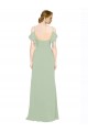 Low Back Smoke Green A-Line Sweetheart Long Bridesmaid Dress Bolton