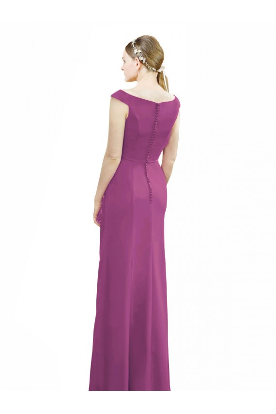 Wild Berry Mermaid High Neck Long Bridesmaid Dress Bolton