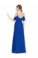 Royal Blue A-Line V-Neck Long High Low Bridesmaid Dress Bolton