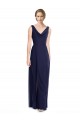 V-Back Dark Navy A-Line Cowl Neck Long Bridesmaid Dress Bolton