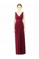 V-Back Burgundy A-Line V-Neck Long Bridesmaid Dress / Formal Dress Bolton