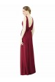 V-Back Burgundy A-Line V-Neck Long Bridesmaid Dress / Formal Dress Bolton