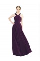 Grape A-Line Halter Neck Long Bridesmaid Dress Bolton
