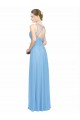 Keyhole Back Periwinkle A-Line V-Neck Long Bridesmaid Dress / Evening Dress Bolton