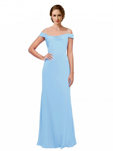 Periwinkle A-Line Spaghetti Straps Long Bridesmaid Dress Bolton